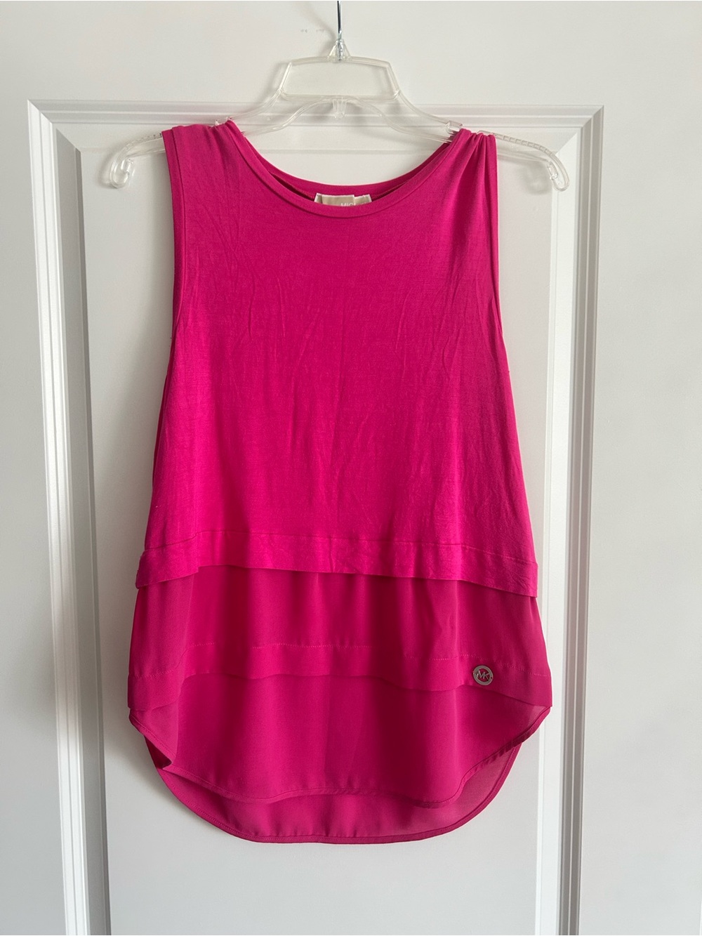 Michael Kors Hot Pink Layered Sleeveless Tank